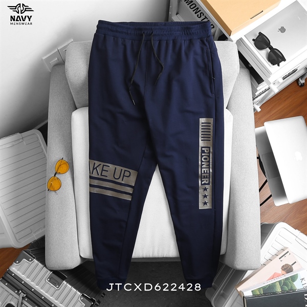 Jogger Thun Chữ Xanh Đen