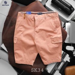 Short KaKi Túi Hộp Hồng