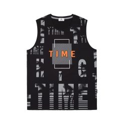 TankTop Họa Tiết Phối Đen 004